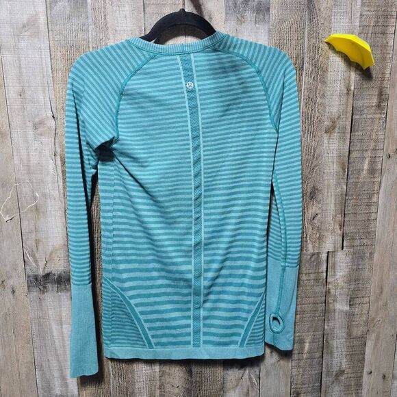 Lululemon Swiftly Tech Long Sleeve Crew Heathered Forage Teal Sz 6 - Picture 3 of 5